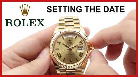 rolex how to set date|how to adjust rolex time.